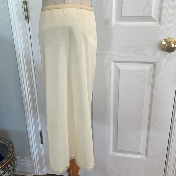 Vintage wonder maid non-cling half slip cream lace elastic waist slit women’s S - Picture 4 of 11